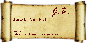Juszt Paszkál névjegykártya